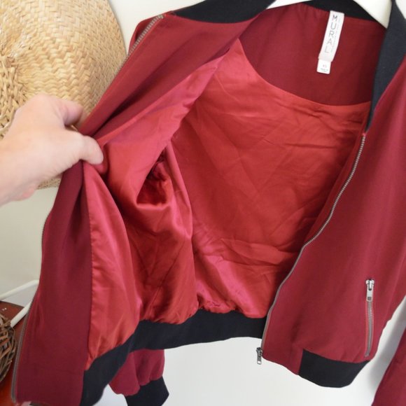 Mural Smooth Elastic Trimmed Bomber Baseball Jacket Womens Size XS - Picture 5 of 12